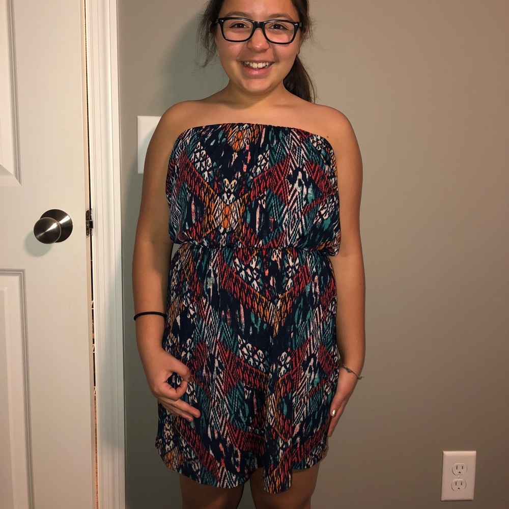 Strapless colorful dress
